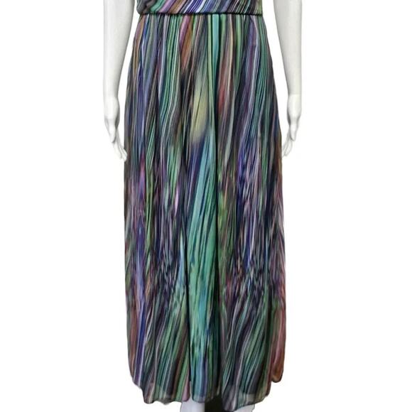 NEW Coldwater Creek Multicolored Surplice Chiffon Rainbow Maxi Dress Sz 12 Lined - Picture 4 of 11